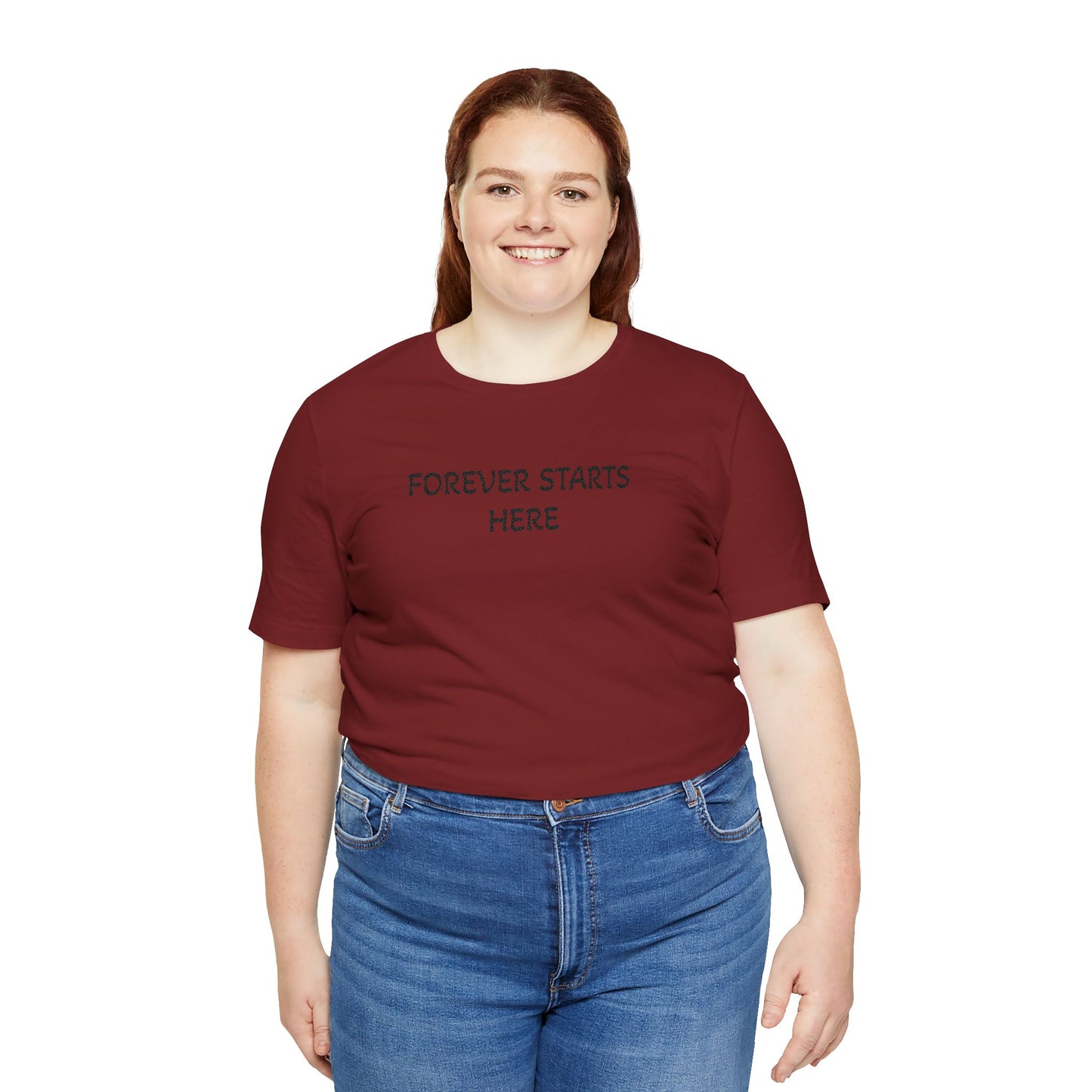 "Forever Starts Here" Tee — Minimalist Inspirational T‑Shirt