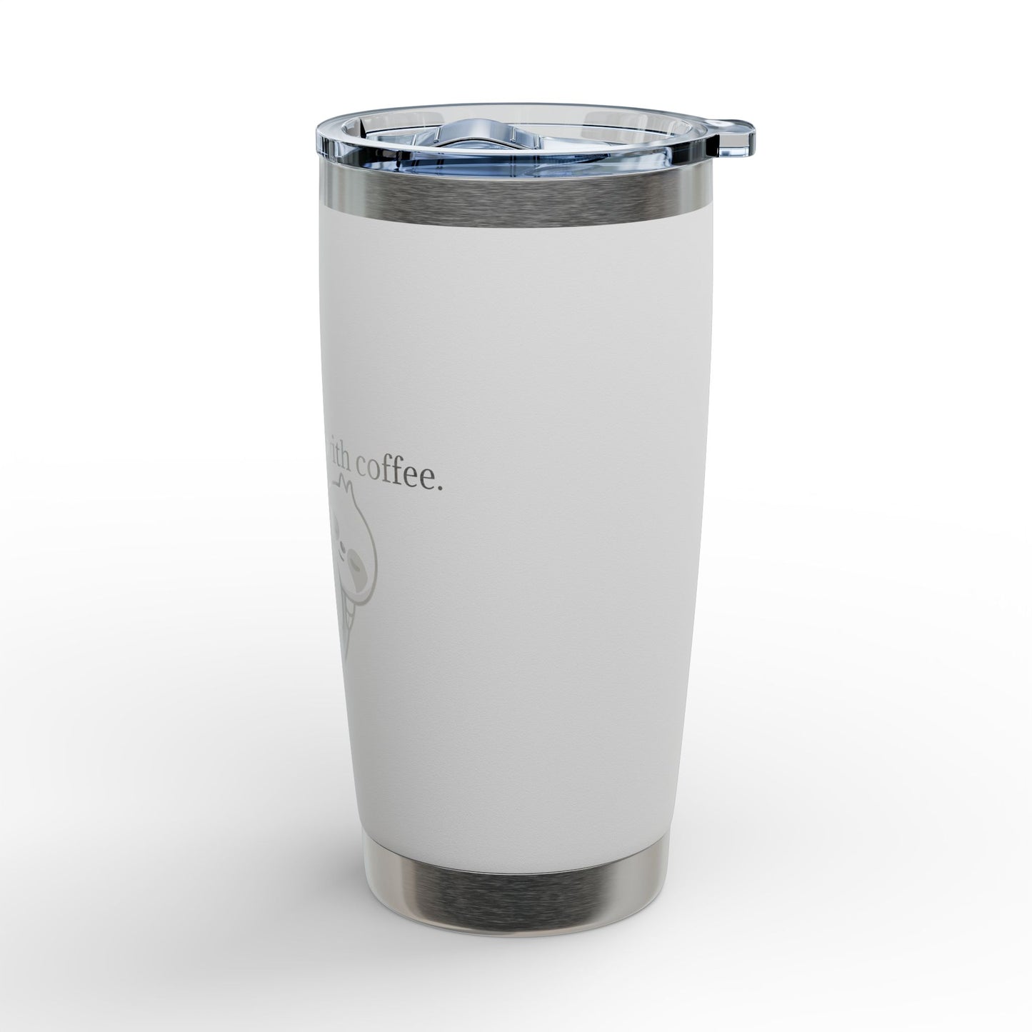 20oz Engraved Tumbler — Cute Cat in Coffee Cup “If found, return with coffee”