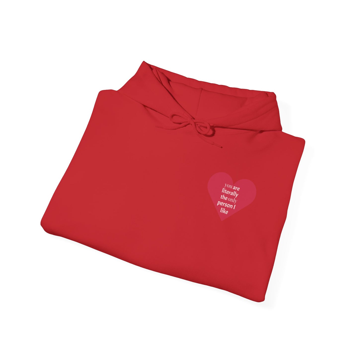 Hoodie — Red Heart "Love Yourself First" Minimal Chest Print