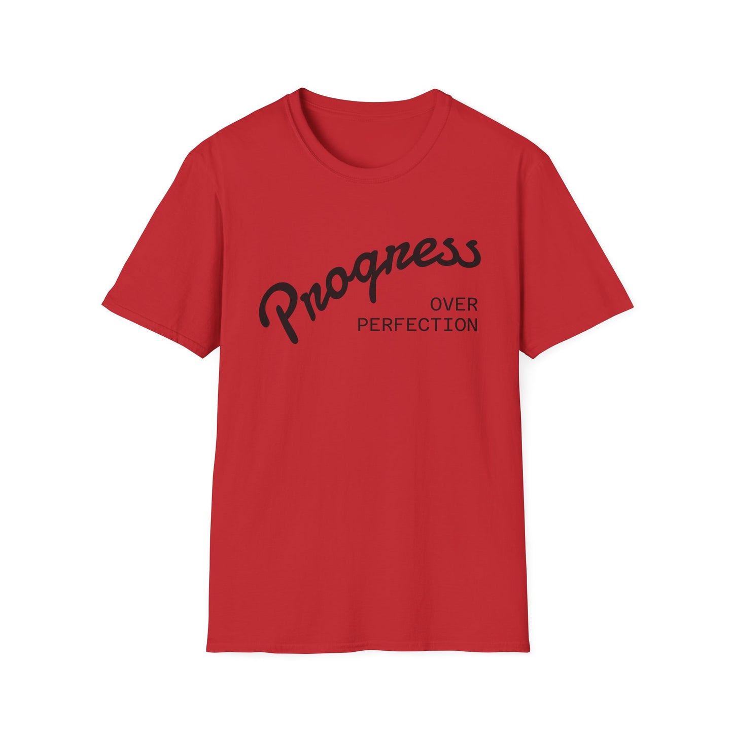 "Progress, over perfection" Motivation Unisex Softstyle T-Shirt