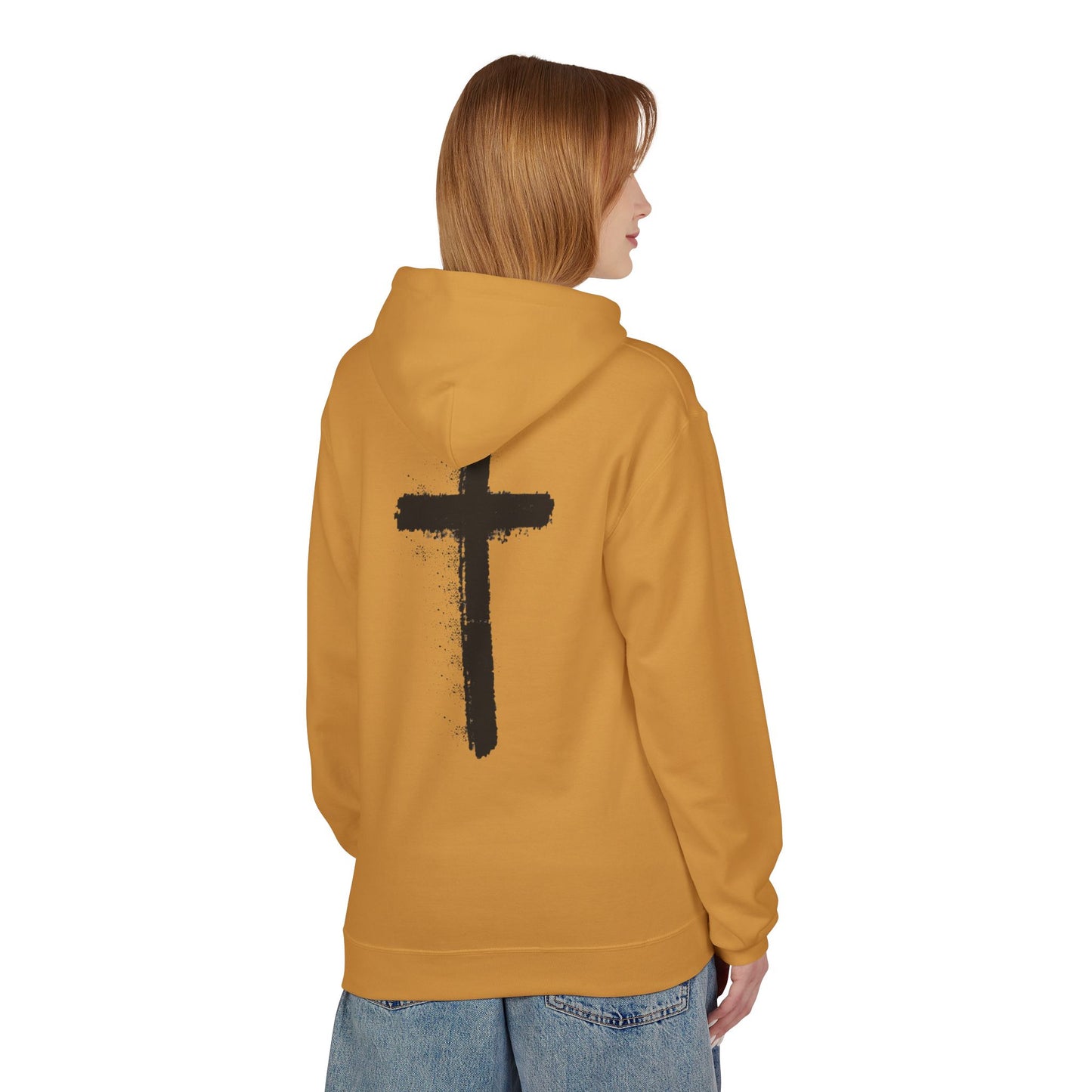 Psalms 28:7 Hoodie – "The LORD is My Strength" Christian Cross Pullover