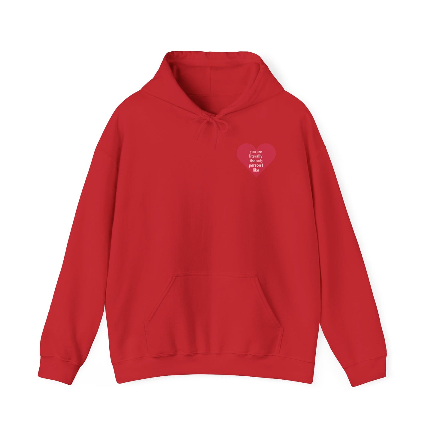Hoodie — Red Heart "Love Yourself First" Minimal Chest Print