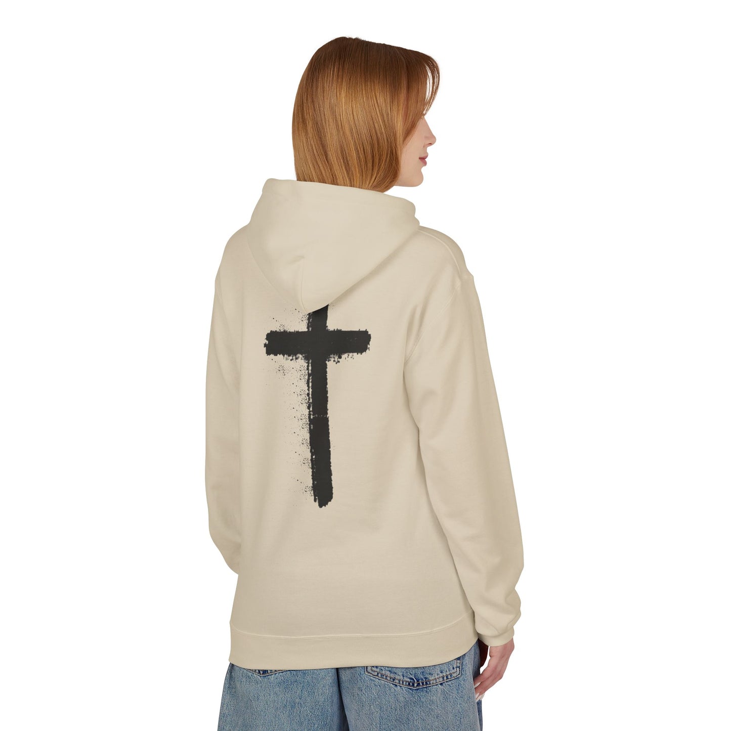 Psalms 28:7 Hoodie – "The LORD is My Strength" Christian Cross Pullover