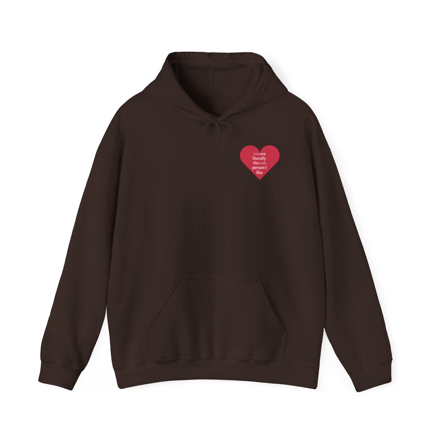 Hoodie — Red Heart "Love Yourself First" Minimal Chest Print
