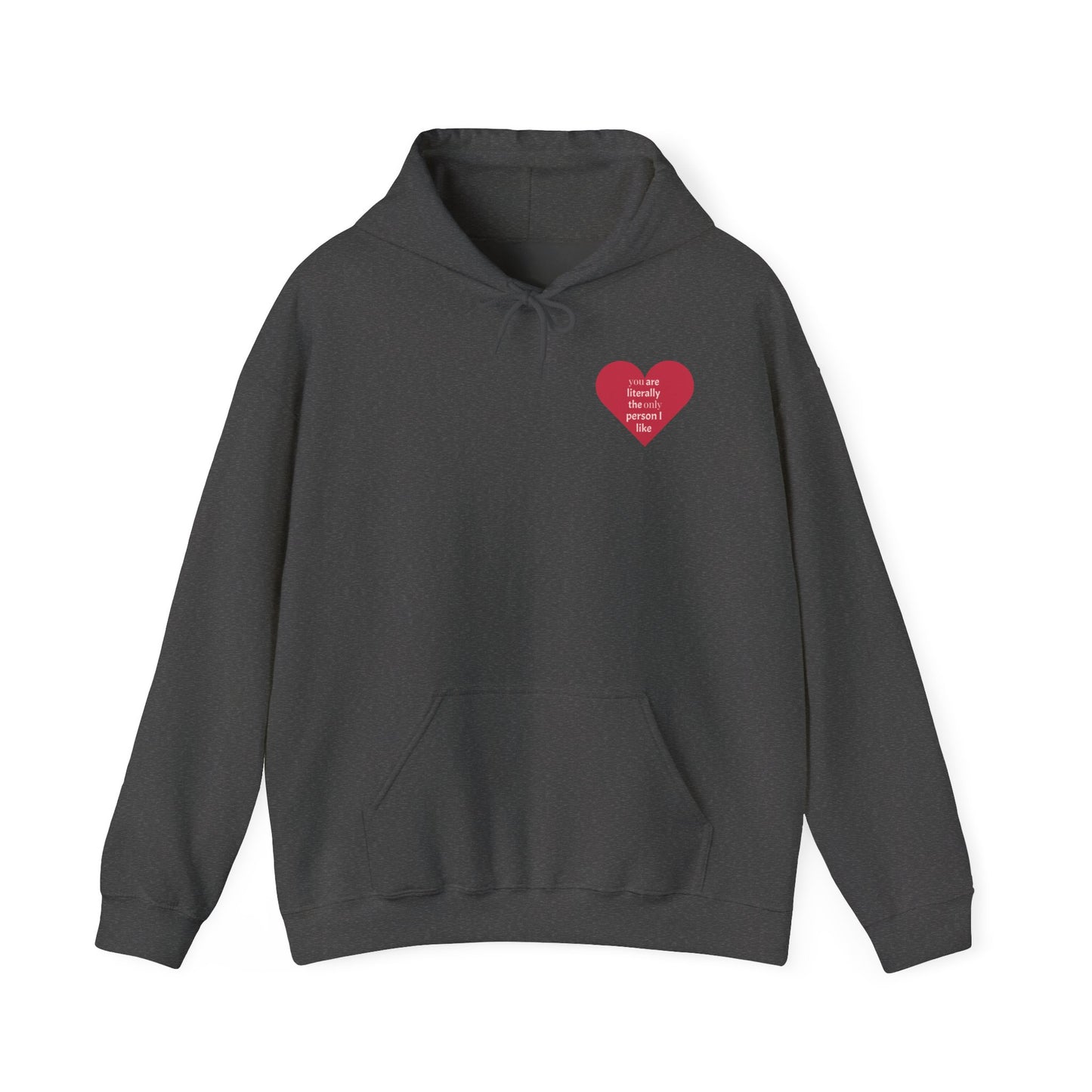 Hoodie — Red Heart "Love Yourself First" Minimal Chest Print