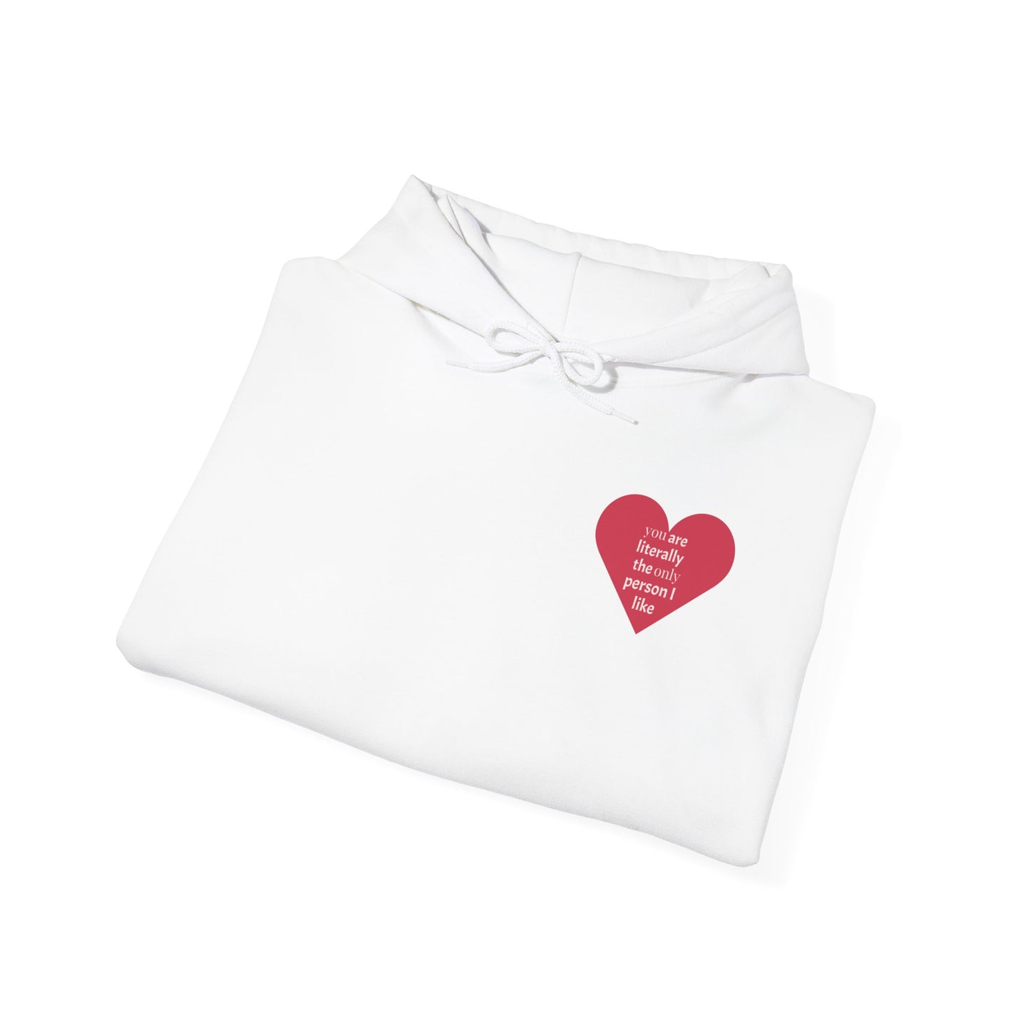 Hoodie — Red Heart "Love Yourself First" Minimal Chest Print