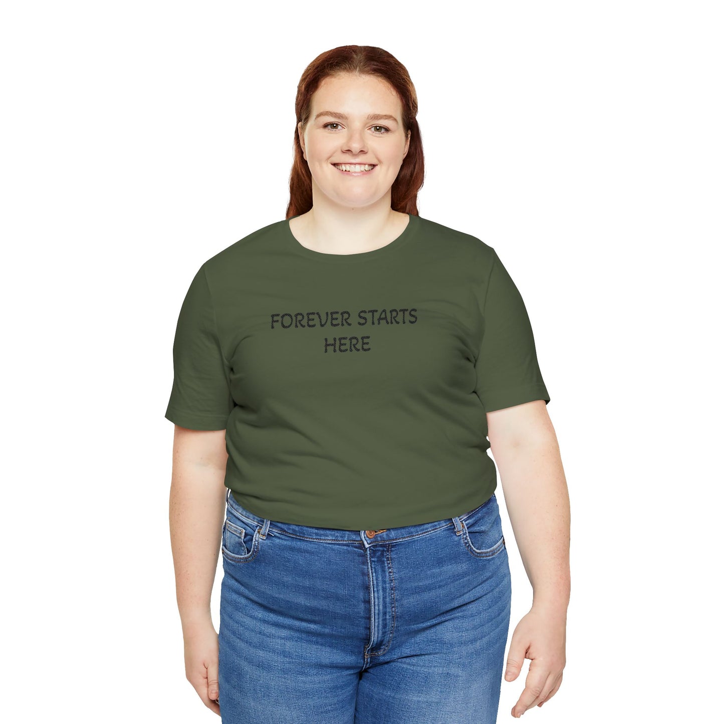 "Forever Starts Here" Tee — Minimalist Inspirational T‑Shirt