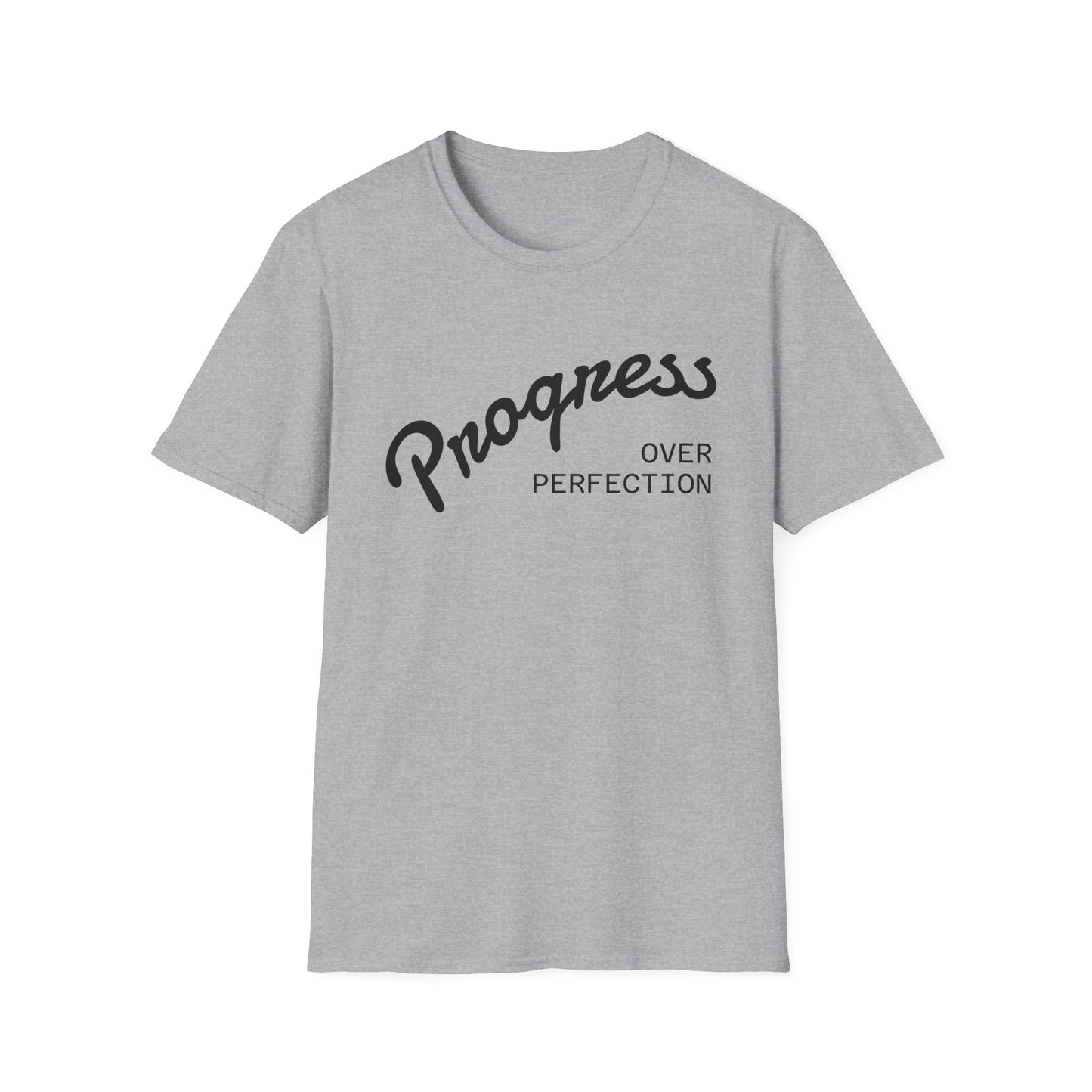 "Progress, over perfection" Motivation Unisex Softstyle T-Shirt