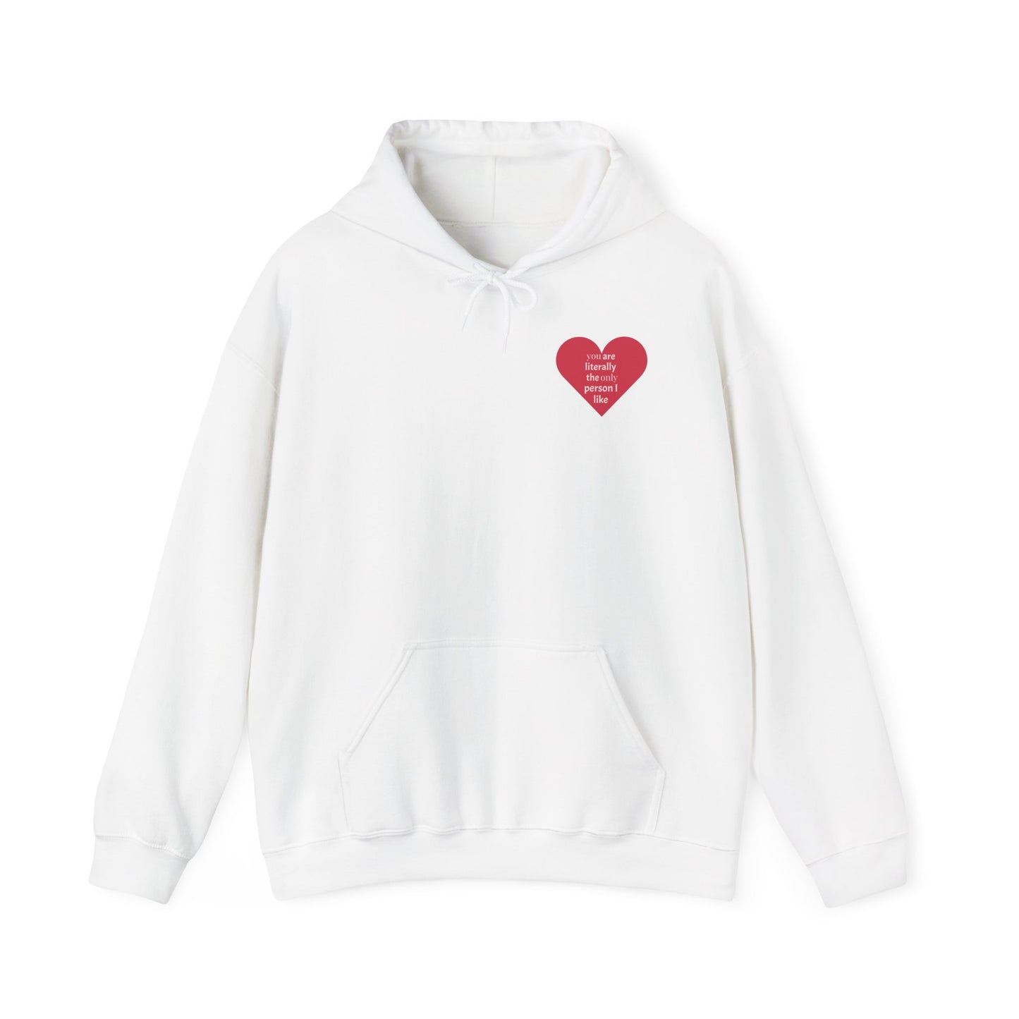 Hoodie — Red Heart "Love Yourself First" Minimal Chest Print