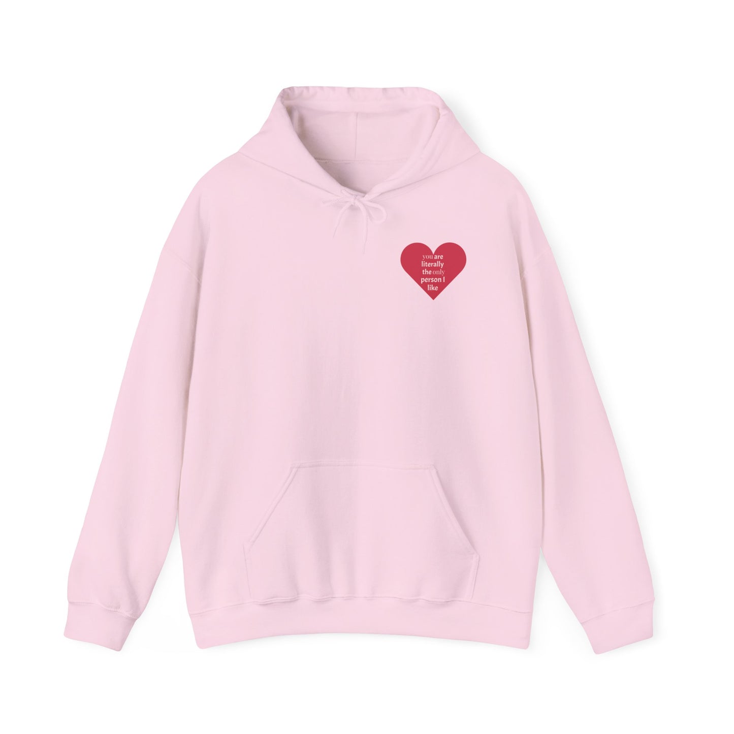 Hoodie — Red Heart "Love Yourself First" Minimal Chest Print