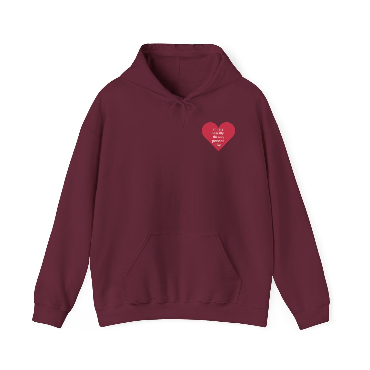 Hoodie — Red Heart "Love Yourself First" Minimal Chest Print