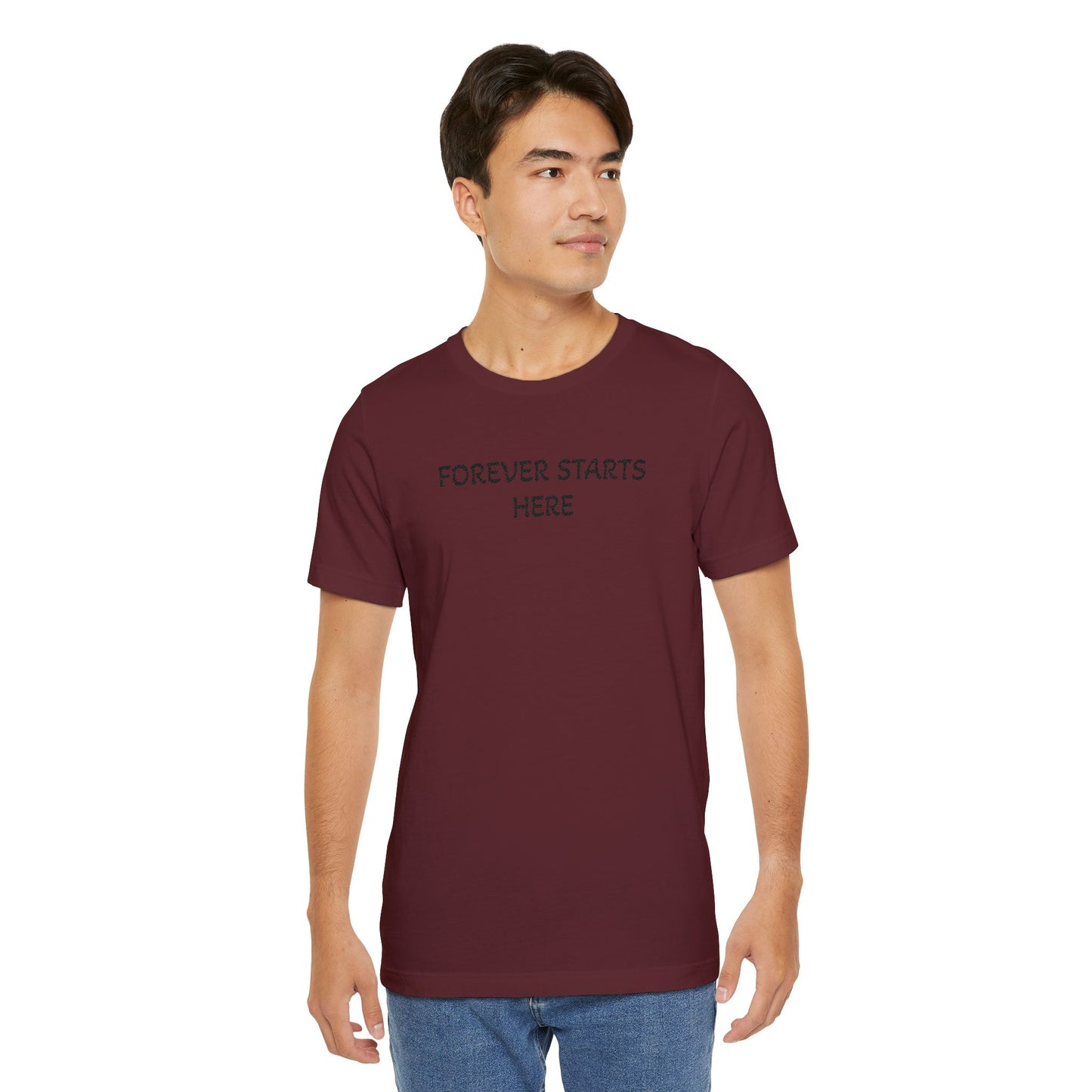 "Forever Starts Here" Tee — Minimalist Inspirational T‑Shirt