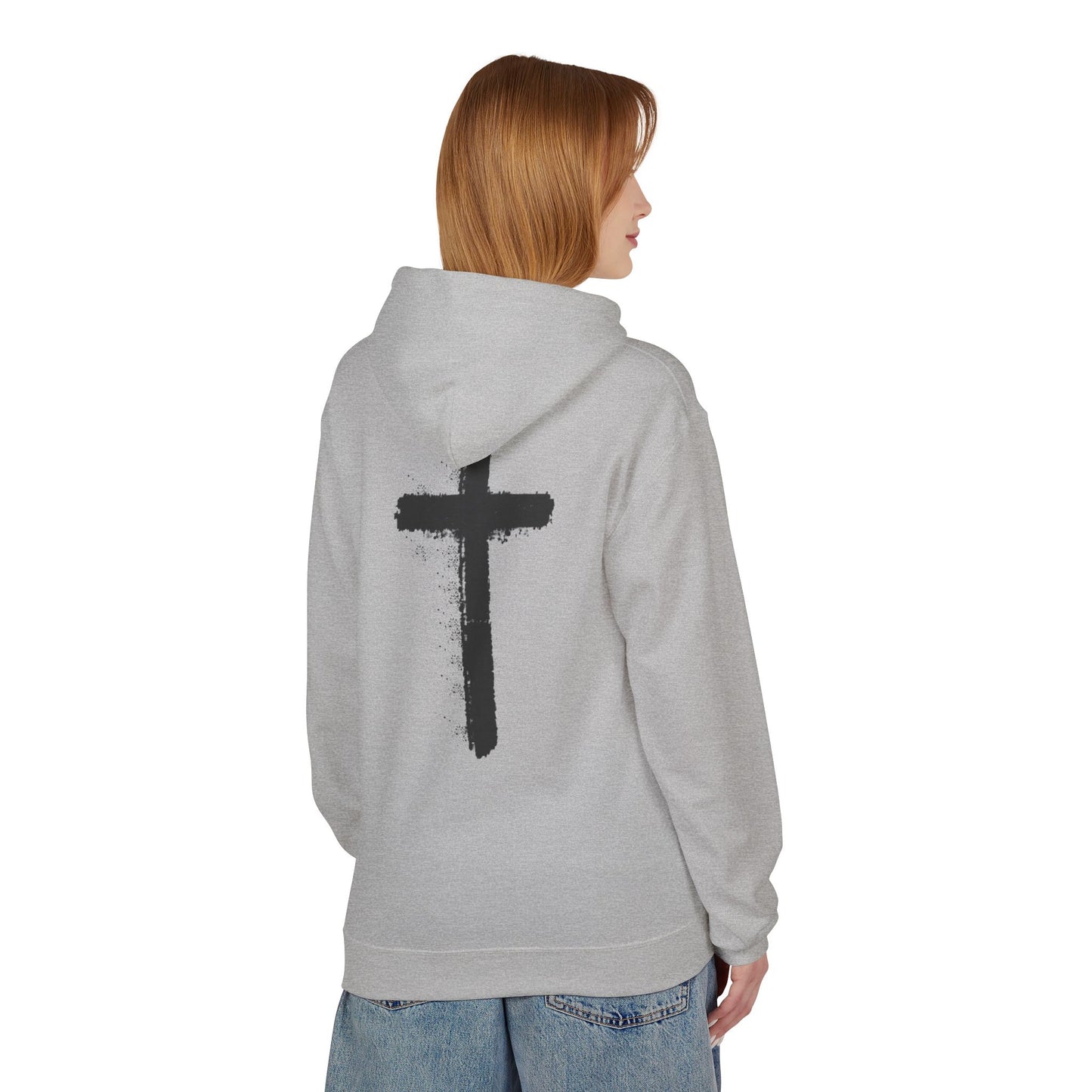 Psalms 28:7 Hoodie – "The LORD is My Strength" Christian Cross Pullover