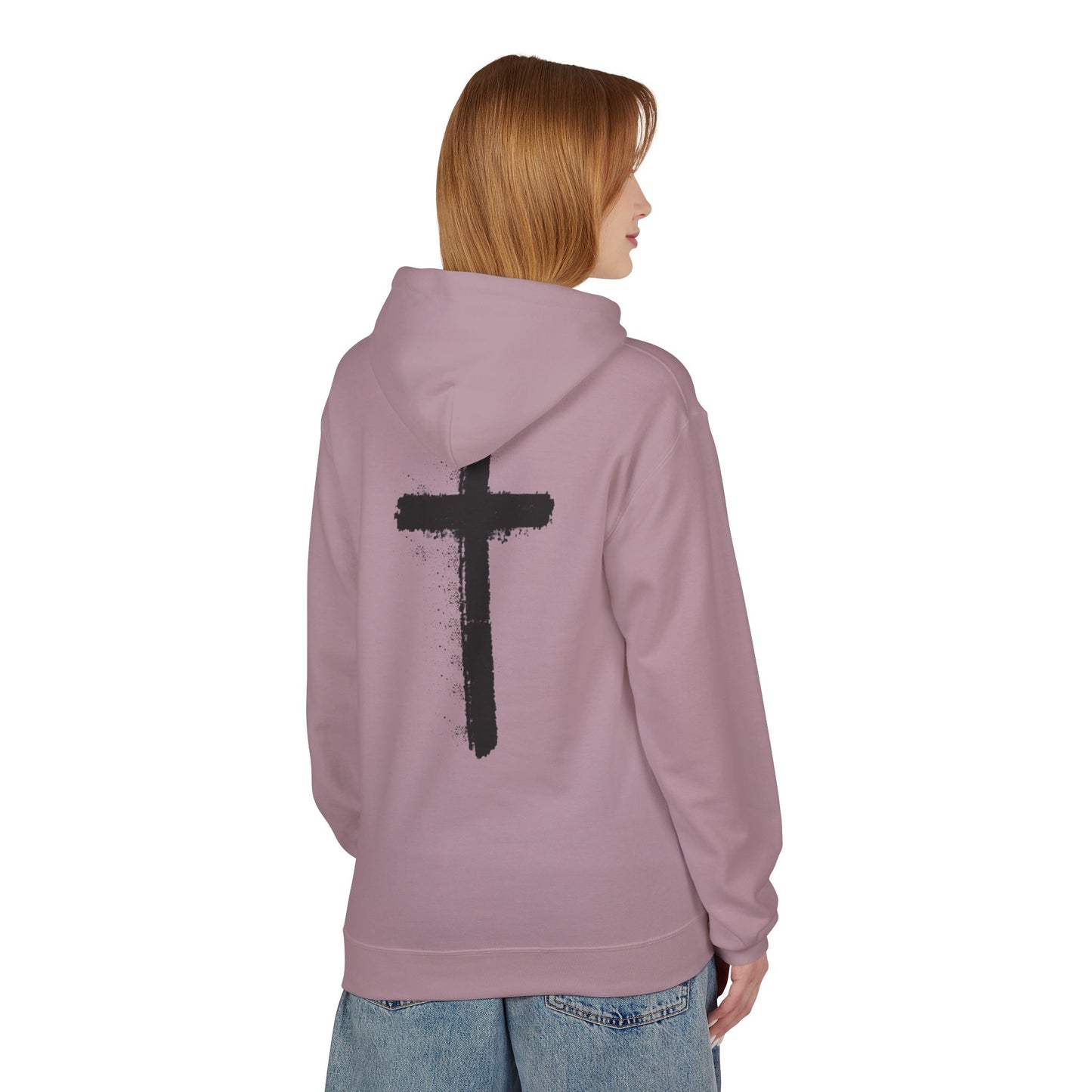 Psalms 28:7 Hoodie – "The LORD is My Strength" Christian Cross Pullover