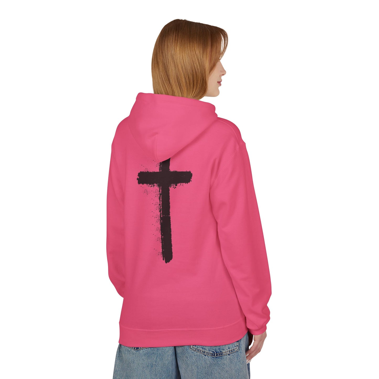 Psalms 28:7 Hoodie – "The LORD is My Strength" Christian Cross Pullover