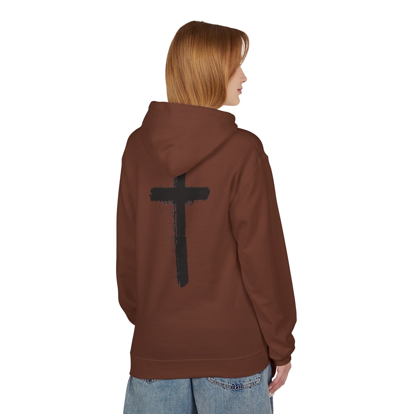 Psalms 28:7 Hoodie – "The LORD is My Strength" Christian Cross Pullover