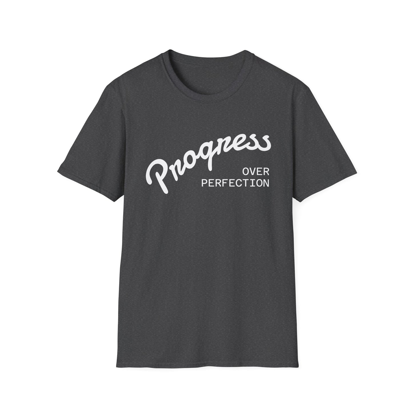 "Progress, over perfection" Motivation Unisex Softstyle T-Shirt
