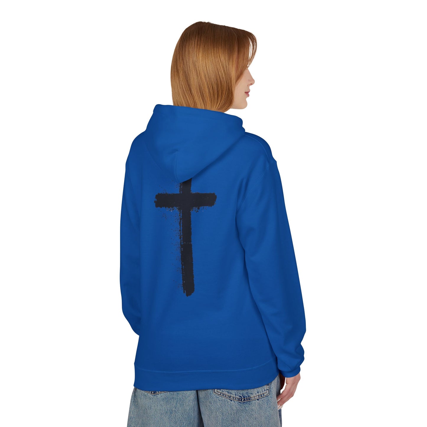 Psalms 28:7 Hoodie – "The LORD is My Strength" Christian Cross Pullover