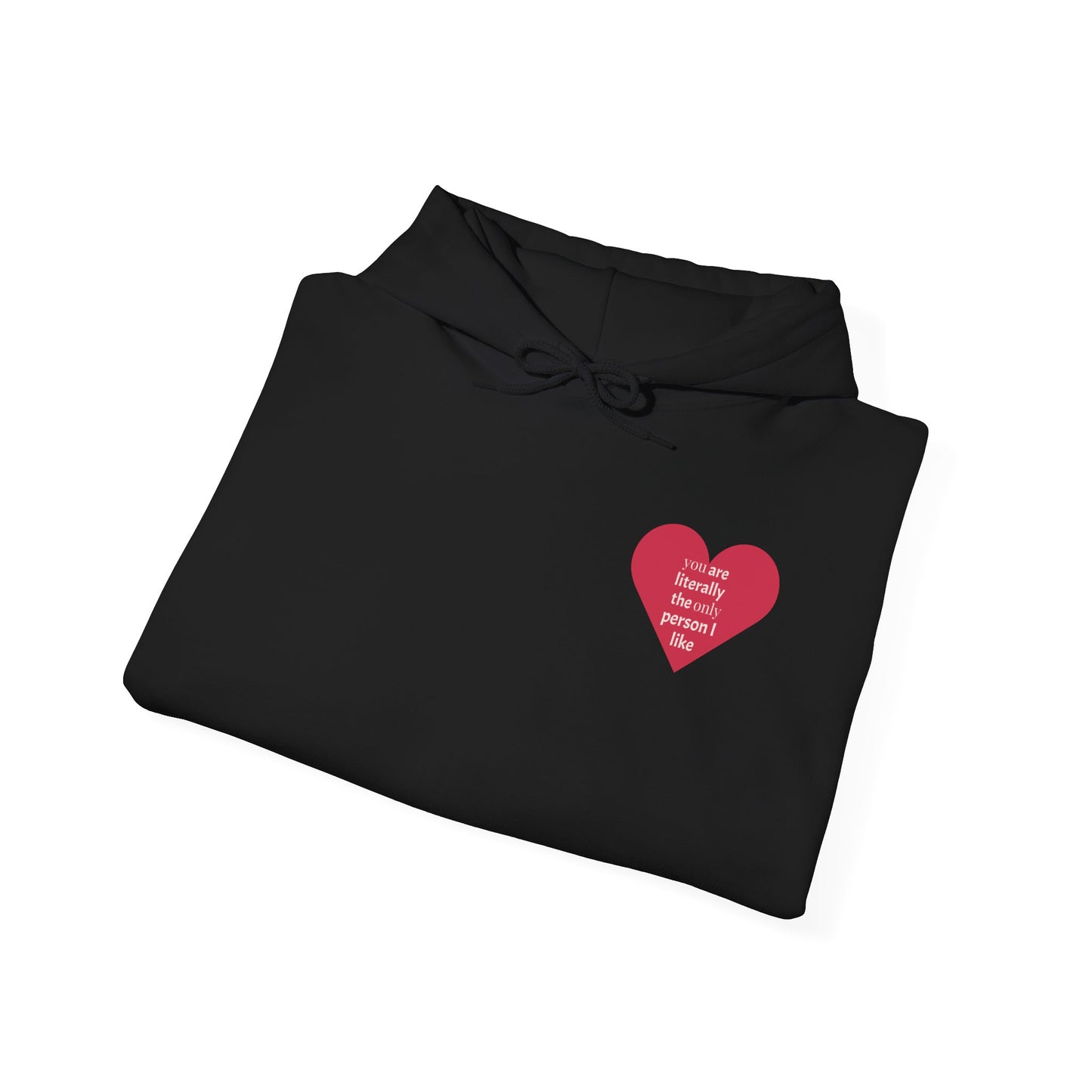 Hoodie — Red Heart "Love Yourself First" Minimal Chest Print