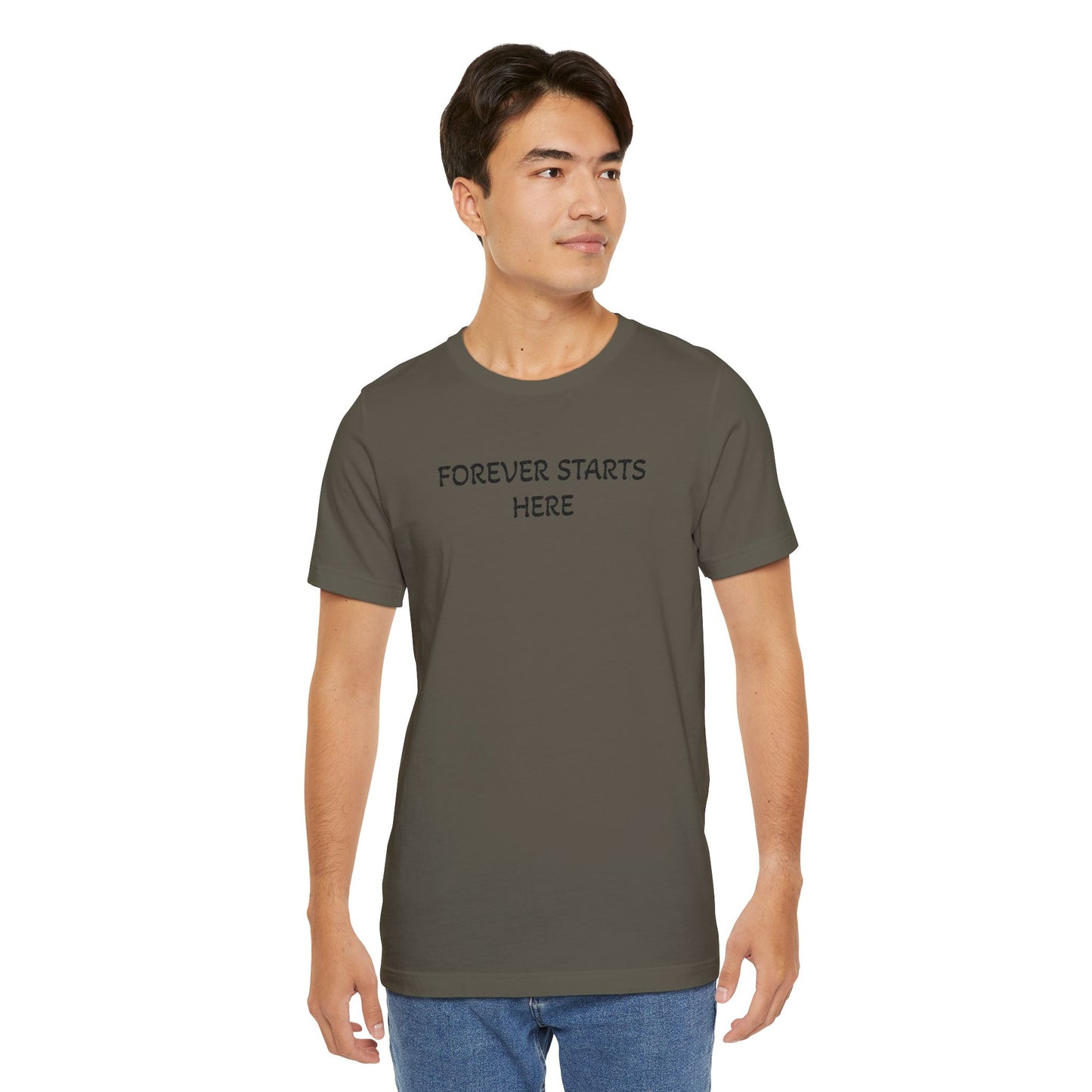 "Forever Starts Here" Tee — Minimalist Inspirational T‑Shirt