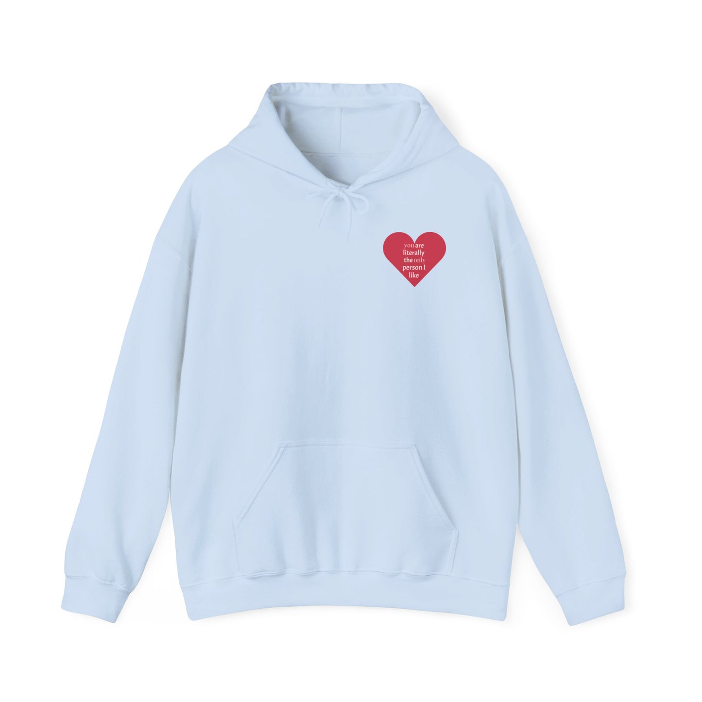 Hoodie — Red Heart "Love Yourself First" Minimal Chest Print