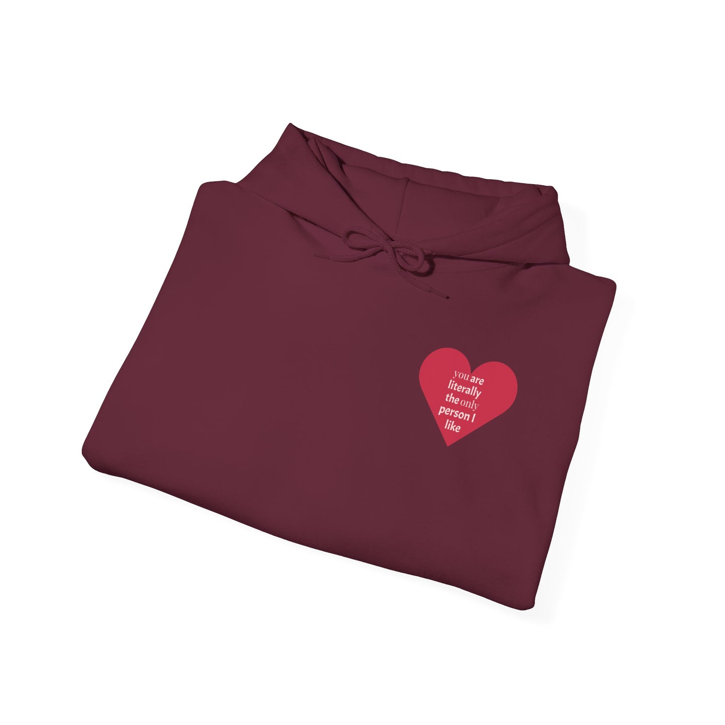 Hoodie — Red Heart "Love Yourself First" Minimal Chest Print