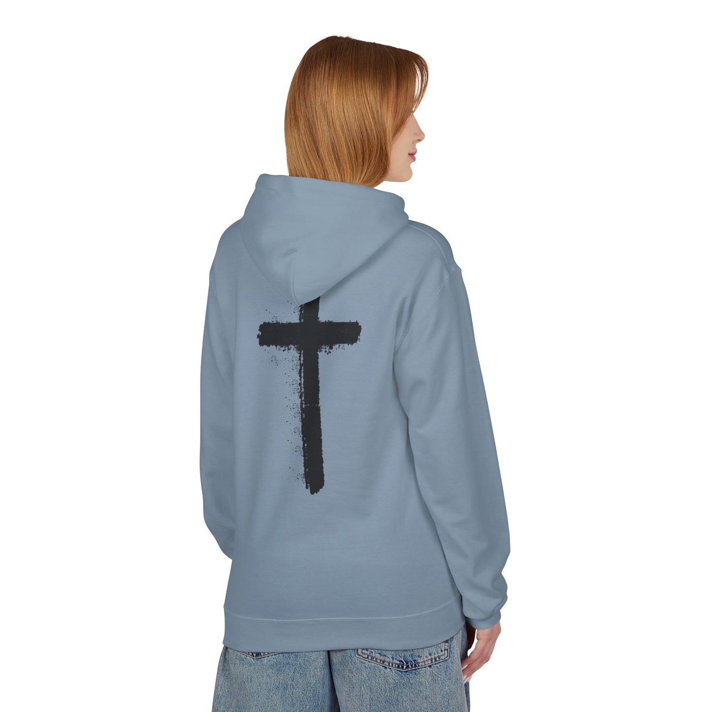 Psalms 28:7 Hoodie – "The LORD is My Strength" Christian Cross Pullover