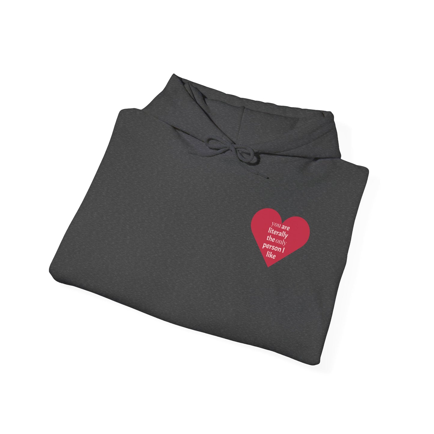 Hoodie — Red Heart "Love Yourself First" Minimal Chest Print
