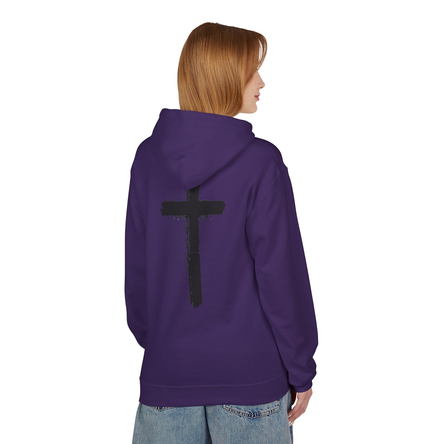 Psalms 28:7 Hoodie – "The LORD is My Strength" Christian Cross Pullover