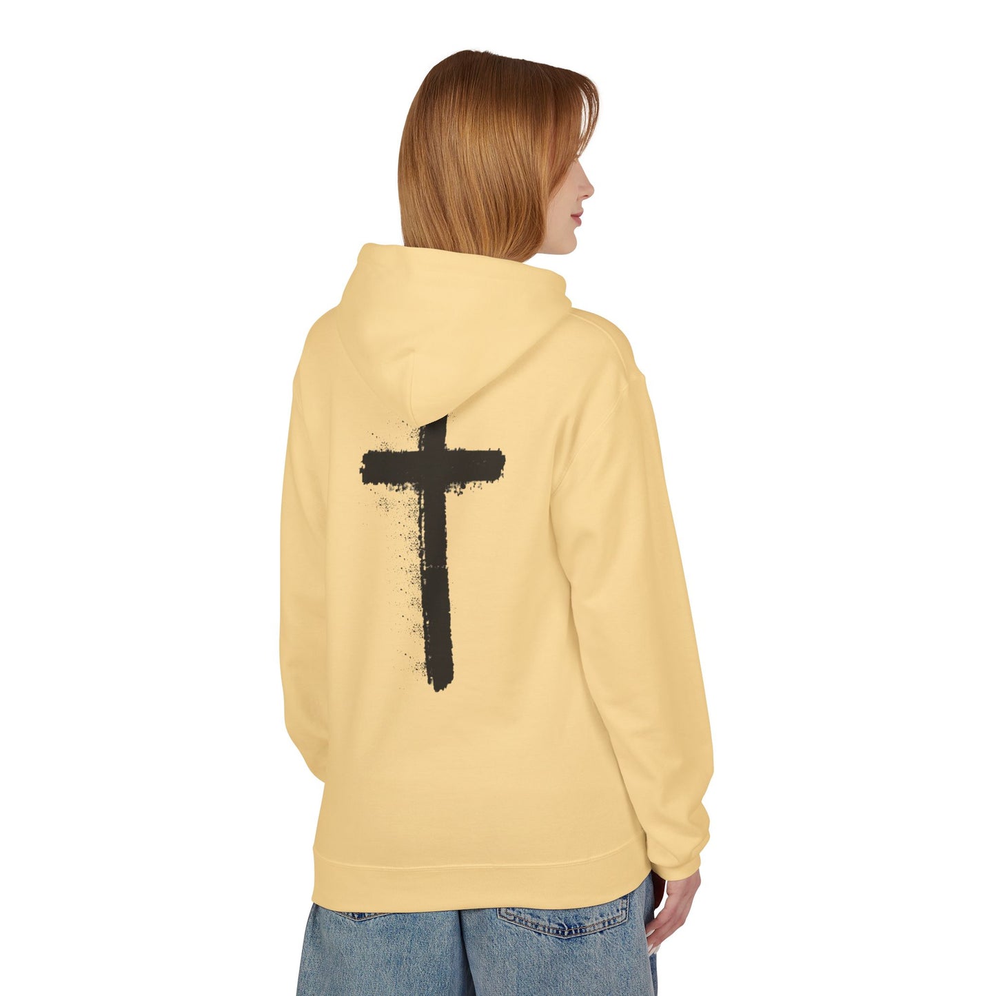 Psalms 28:7 Hoodie – "The LORD is My Strength" Christian Cross Pullover