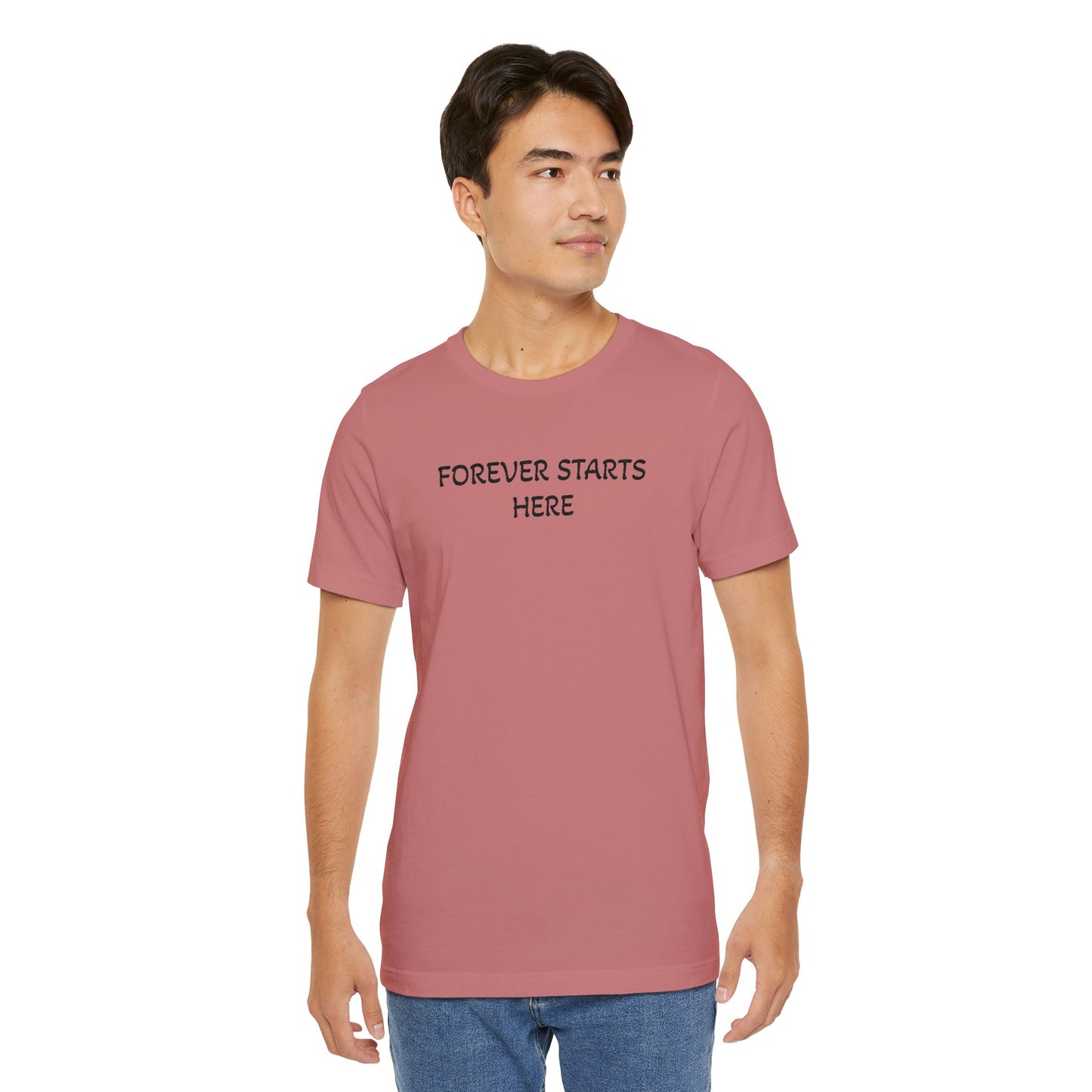 "Forever Starts Here" Tee — Minimalist Inspirational T‑Shirt
