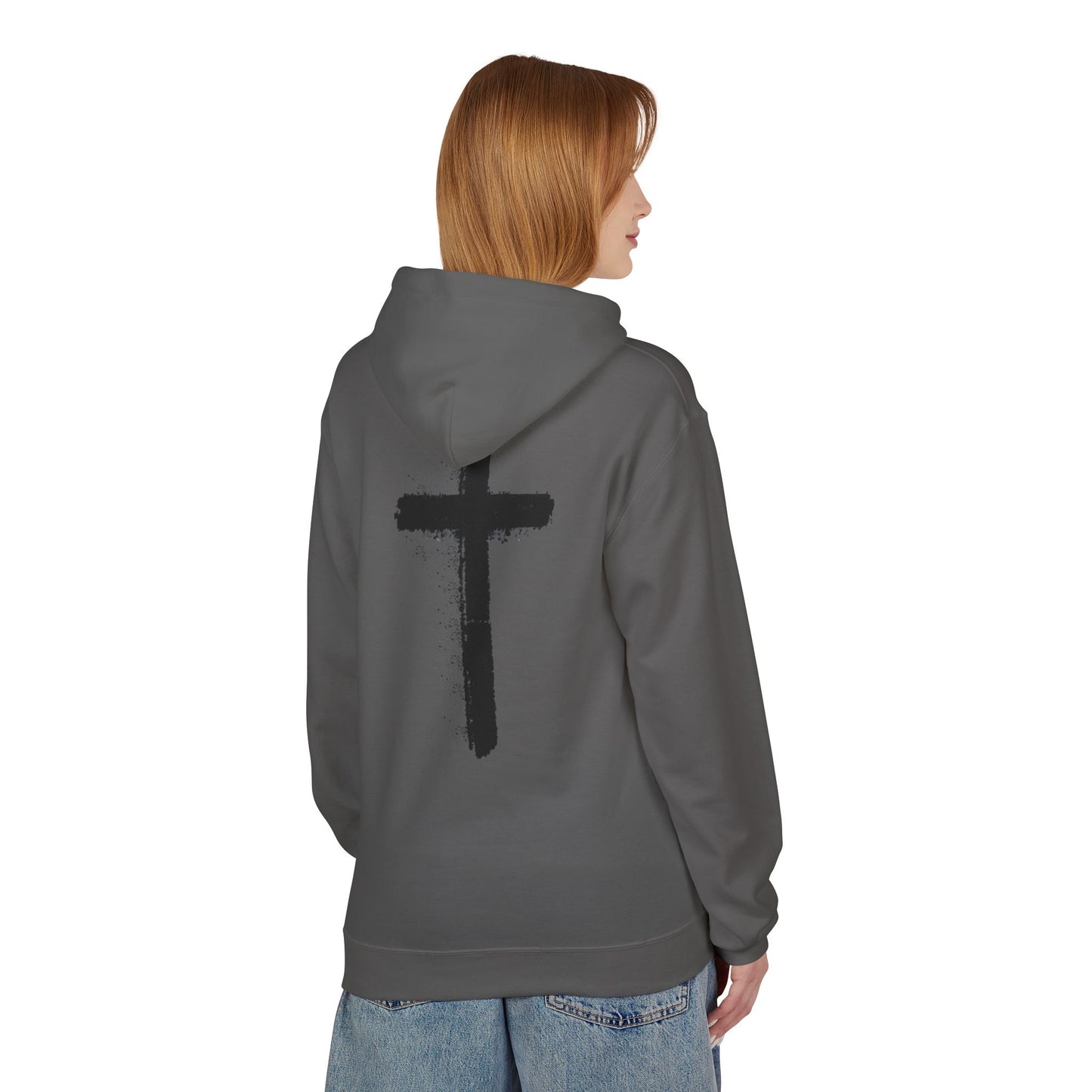 Psalms 28:7 Hoodie – "The LORD is My Strength" Christian Cross Pullover
