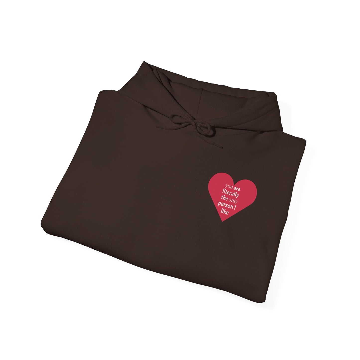 Hoodie — Red Heart "Love Yourself First" Minimal Chest Print