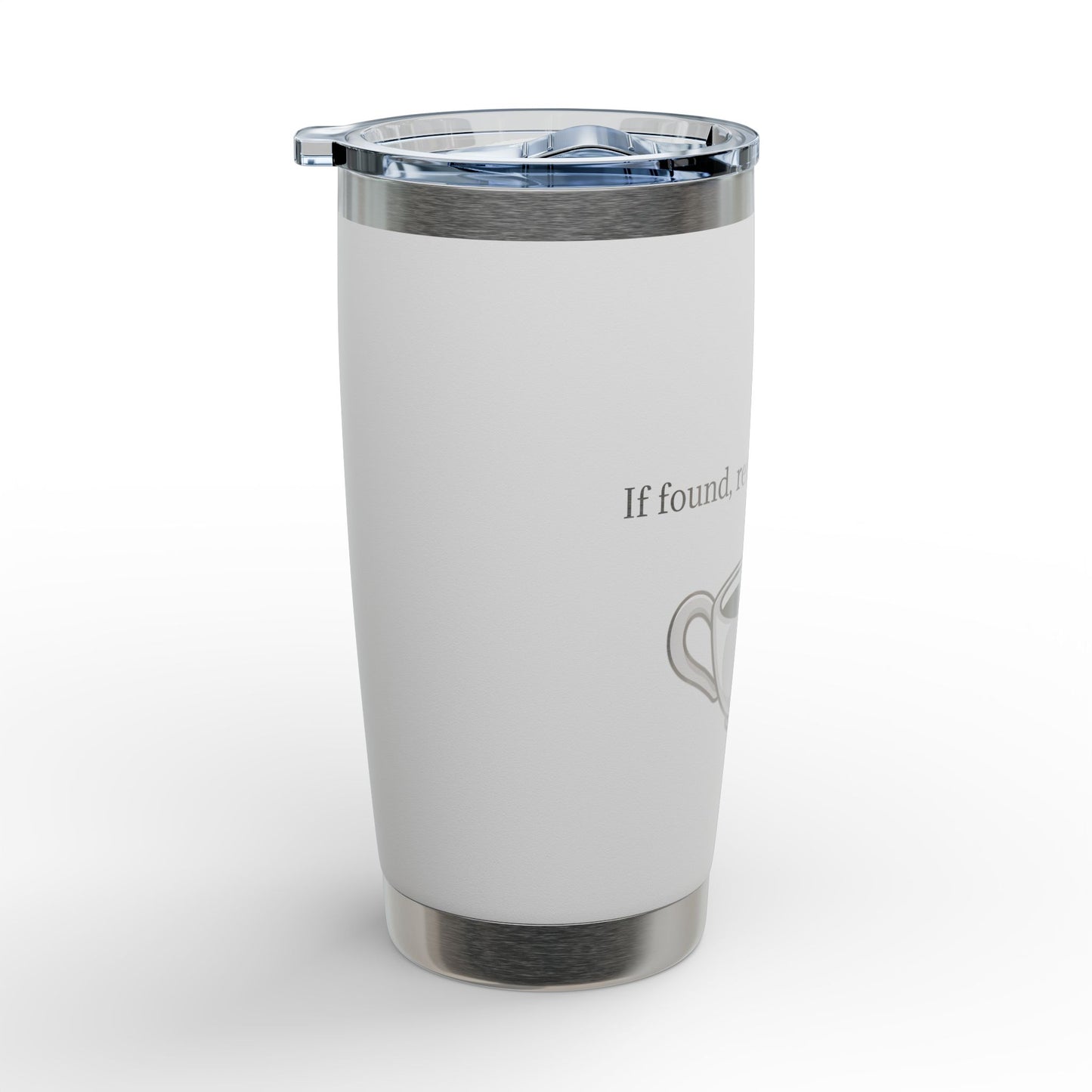 20oz Engraved Tumbler — Cute Cat in Coffee Cup “If found, return with coffee”