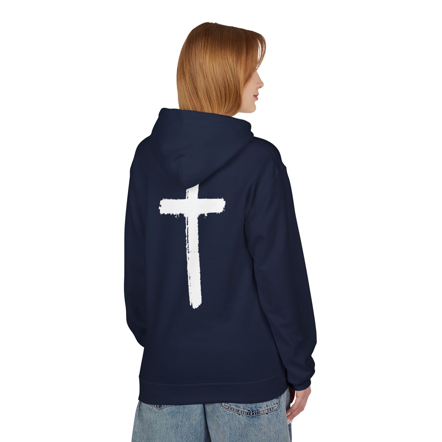 Psalms 28:7 Hoodie – "The LORD is My Strength" Christian Cross Pullover