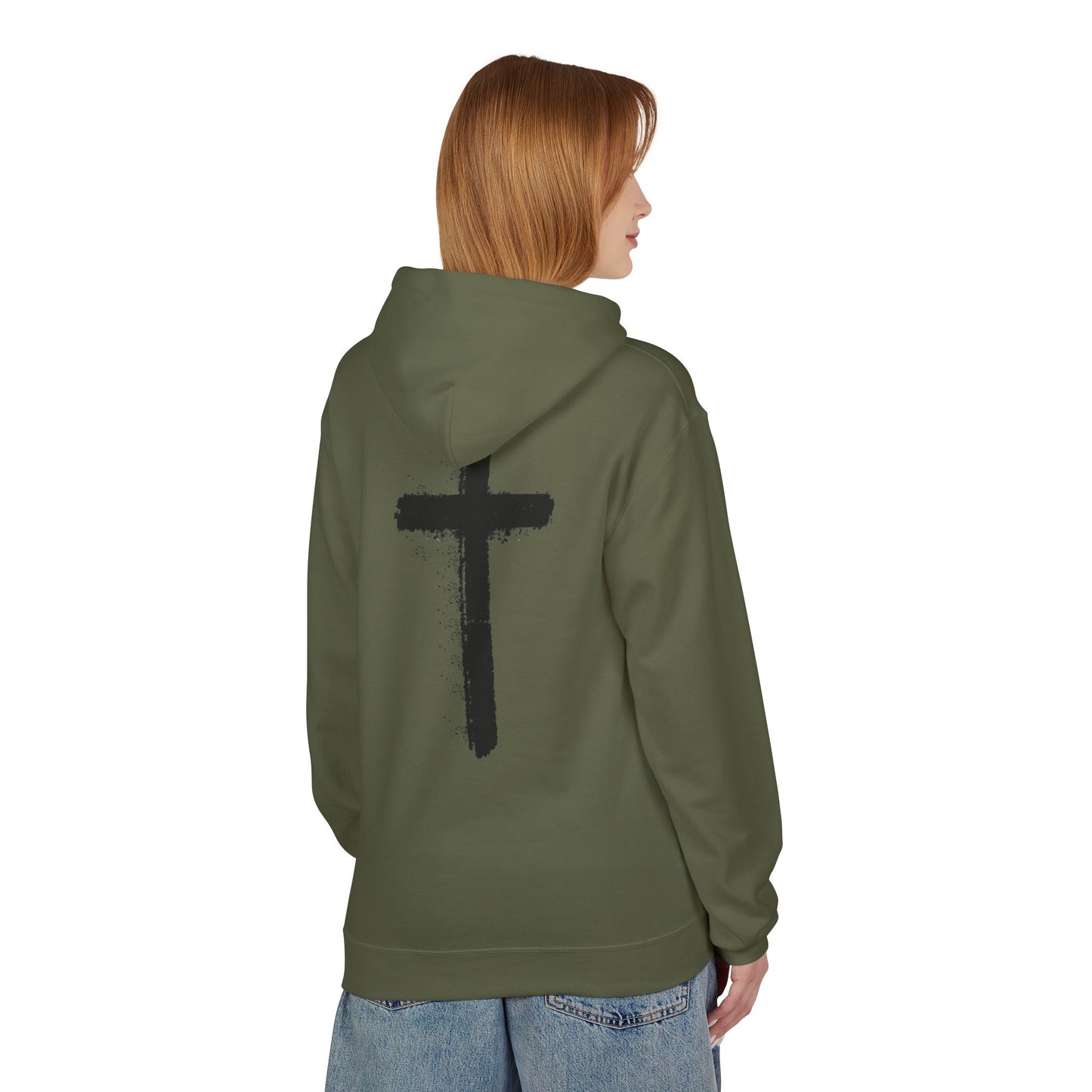 Psalms 28:7 Hoodie – "The LORD is My Strength" Christian Cross Pullover