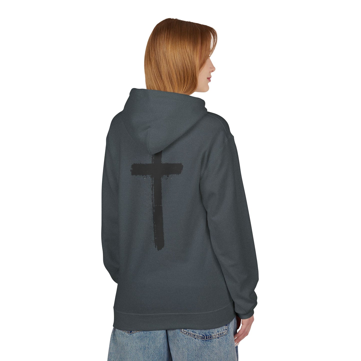 Psalms 28:7 Hoodie – "The LORD is My Strength" Christian Cross Pullover