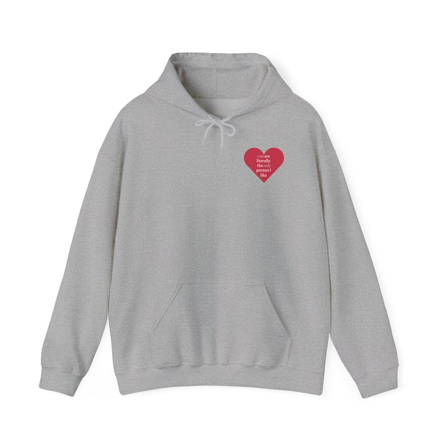 Hoodie — Red Heart "Love Yourself First" Minimal Chest Print