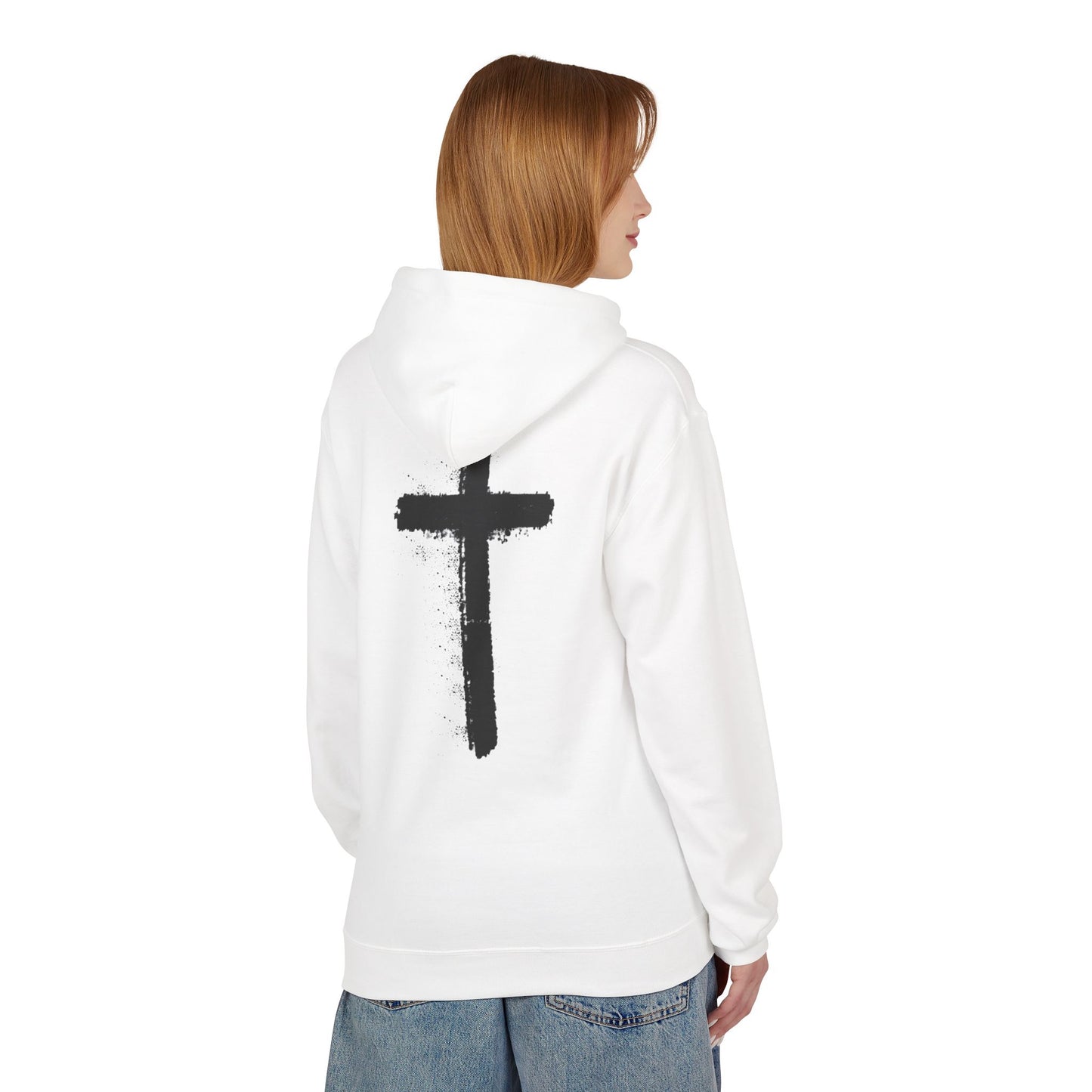 Psalms 28:7 Hoodie – "The LORD is My Strength" Christian Cross Pullover
