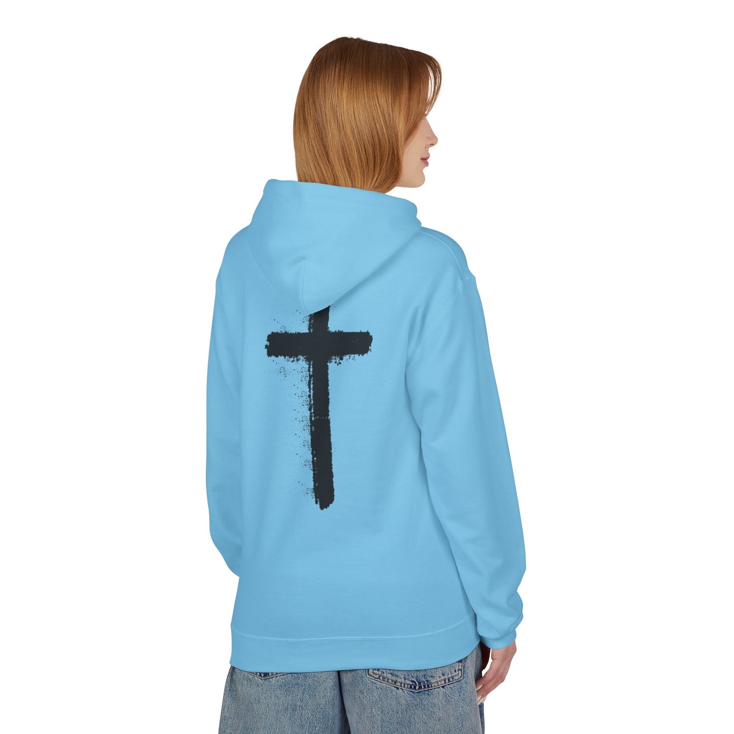 Psalms 28:7 Hoodie – "The LORD is My Strength" Christian Cross Pullover