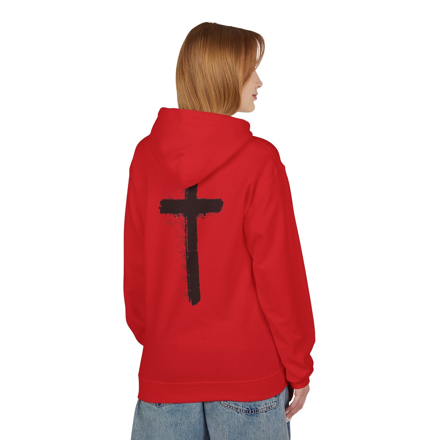 Psalms 28:7 Hoodie – "The LORD is My Strength" Christian Cross Pullover