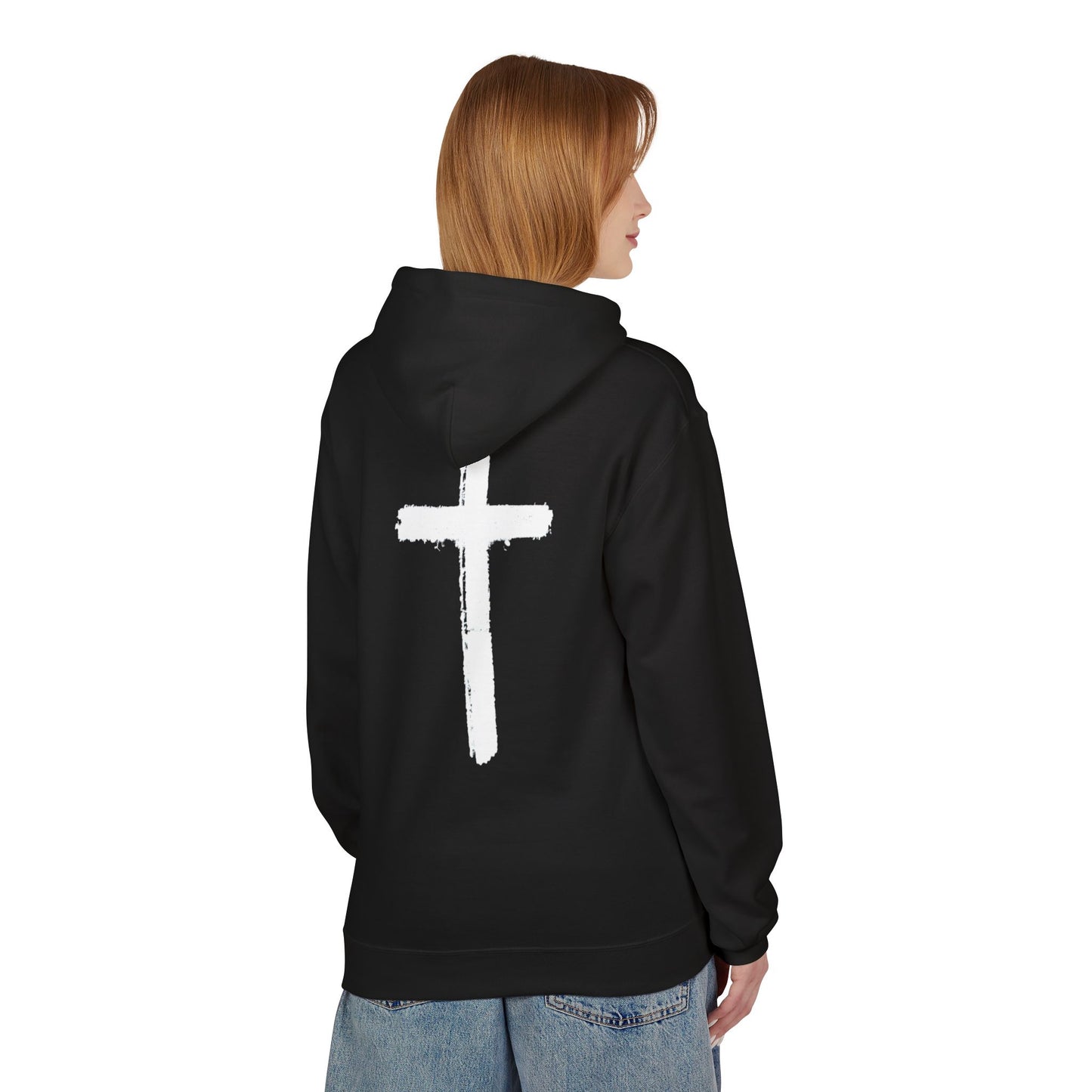Psalms 28:7 Hoodie – "The LORD is My Strength" Christian Cross Pullover