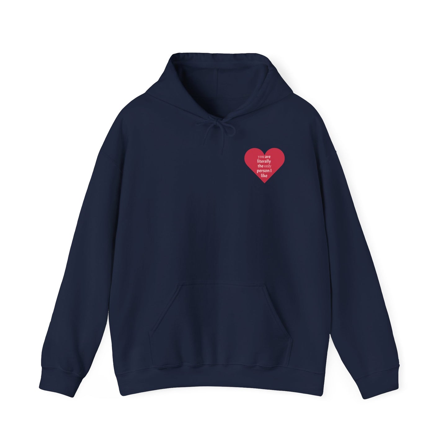 Hoodie — Red Heart "Love Yourself First" Minimal Chest Print