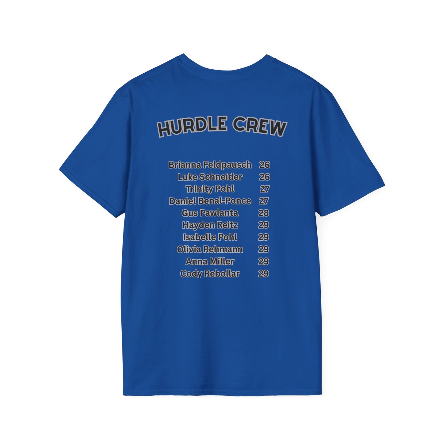 Hurdle Crew Track & Field T-Shirt — Team Names Back Print