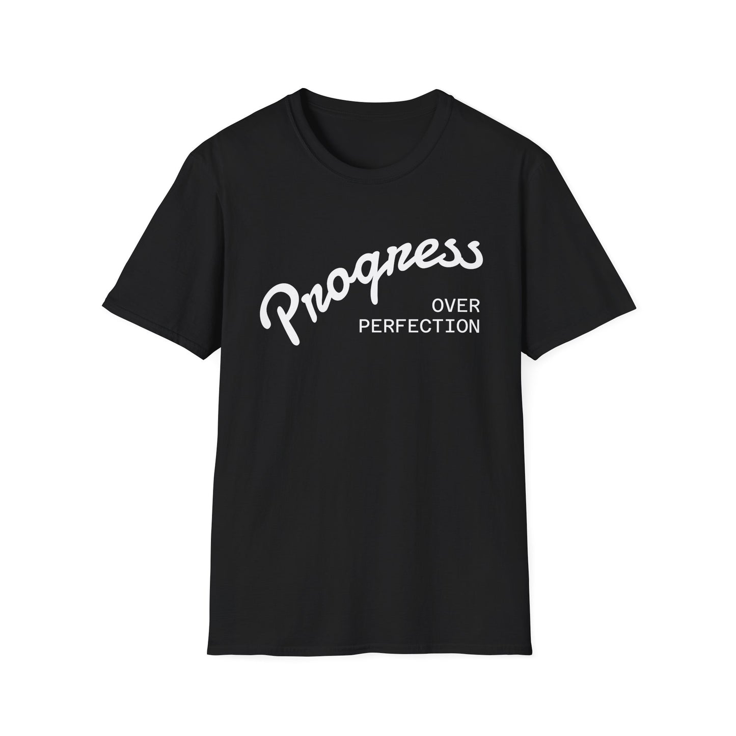 "Progress, over perfection" Motivation Unisex Softstyle T-Shirt