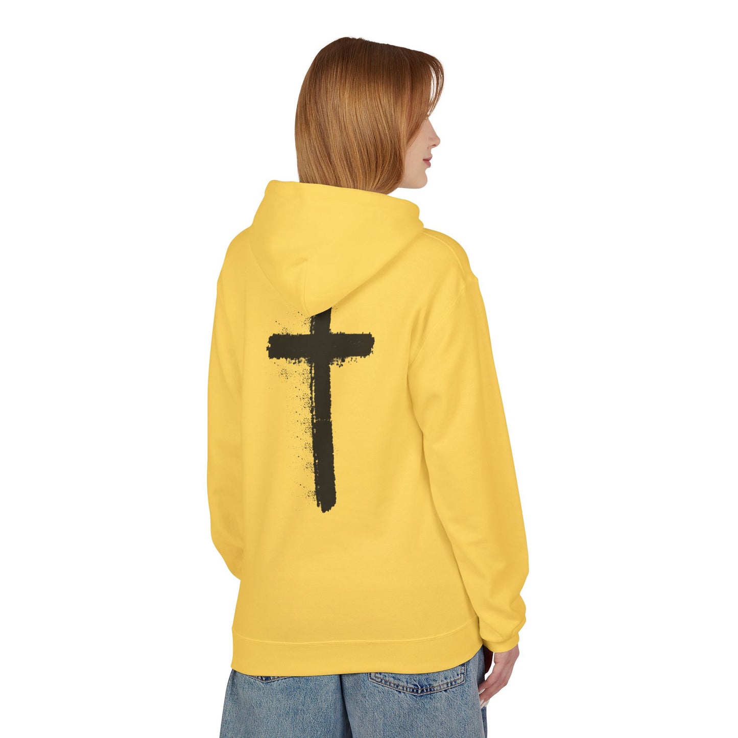 Psalms 28:7 Hoodie – "The LORD is My Strength" Christian Cross Pullover